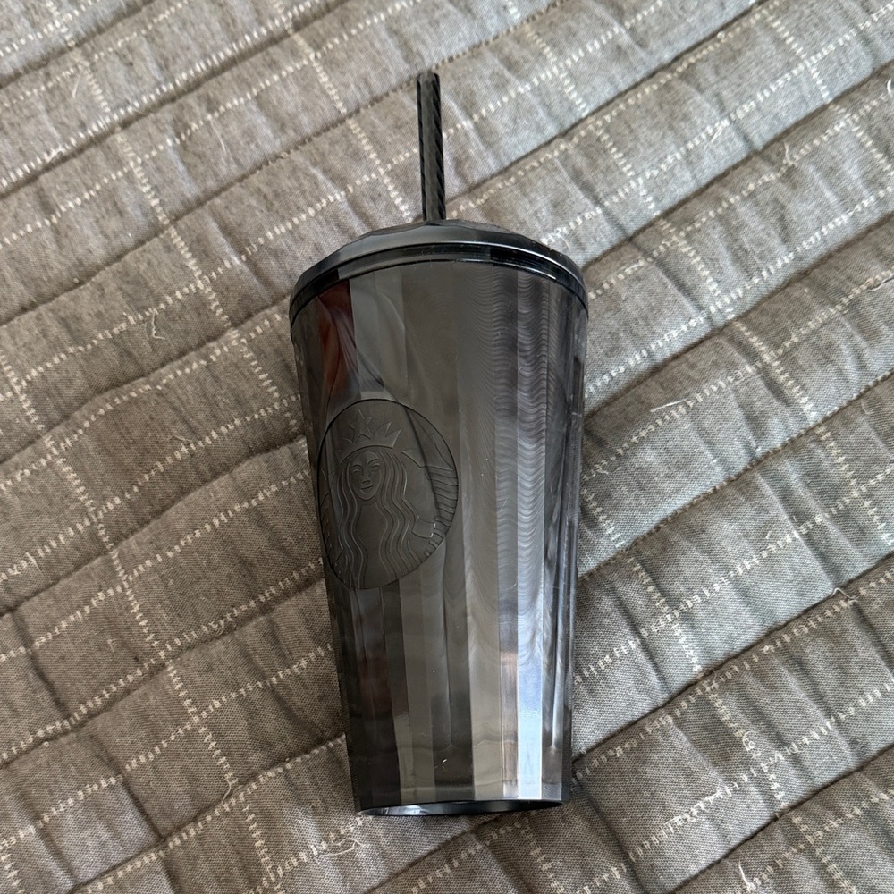 Starbucks Black Ombre Tall Reusable Tumbler with Straw